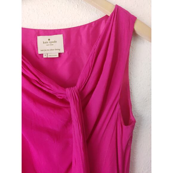 Kate Spade Pink & Red Trim Color Block Sleeveless A-Line Dalene Dress Size 4 - Picture 2 of 9